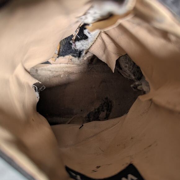 Vtg Y2K Nine West Black Leather Chunky Block Heel Inner Zip Ankle Boots Sz 6 - Picture 8 of 9